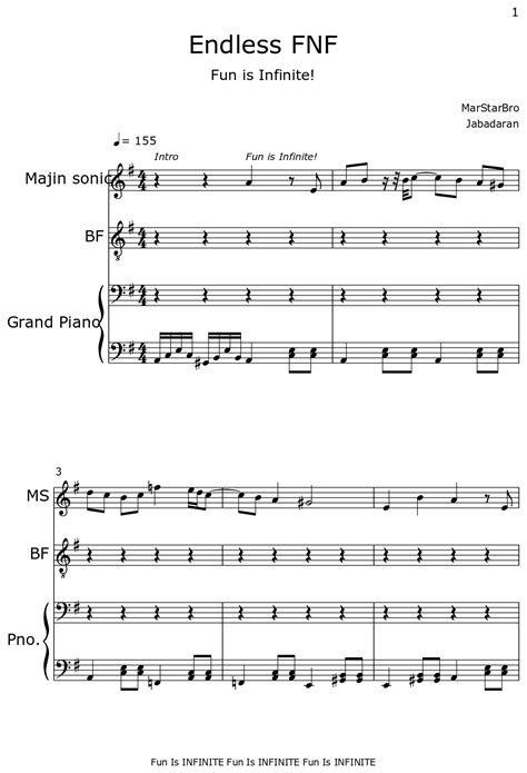 Endless Fnf Sheet Music For Piano