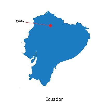 Detailed Vector Map Of Ecuador And Capital City Quito Stock Vector