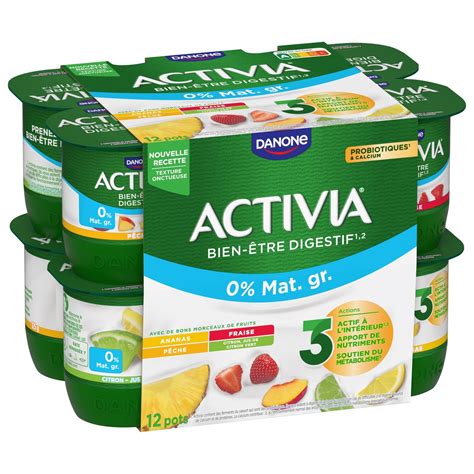 Yaourt Aux Fruits Mg Bifidus Citron Fraise Ananas P Che Activia