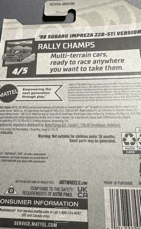 Hot wheels 98 Subaru Impreza 22B STI Version TREASURE HANTS на сайте для коллекционеров