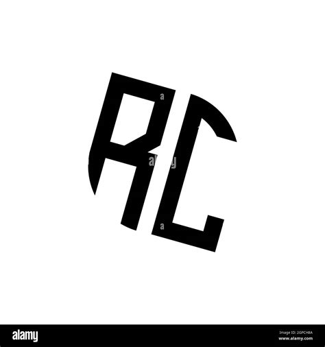 RC Logo With Geometric Shape Vector Monogram Design Template Isolated