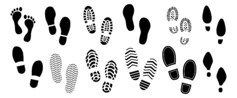 Premium Vector Footprints Human Silhouette Vector Set Isolated Clip