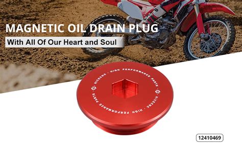 Amazon NICECNC Red Magnetic Oil Drain Plug Billet Aluminum