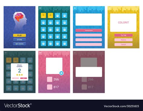 Quiz Game Ui Design Mobile User Interface Vector Image