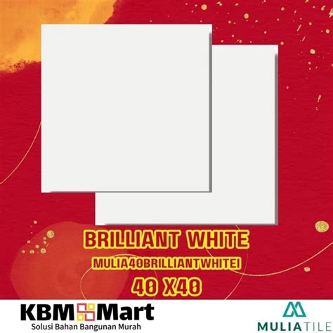 Jual Keramik Lantai X Mulia Tile Brilliant White Putih Polos