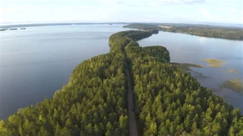 Aerial Shot Of Following A Car Driving O Stock Video Pond