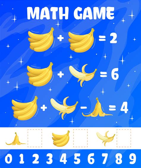 Math Game Cartoon Raw Banana Fruits Vector Riddle 22319733 Vector Art