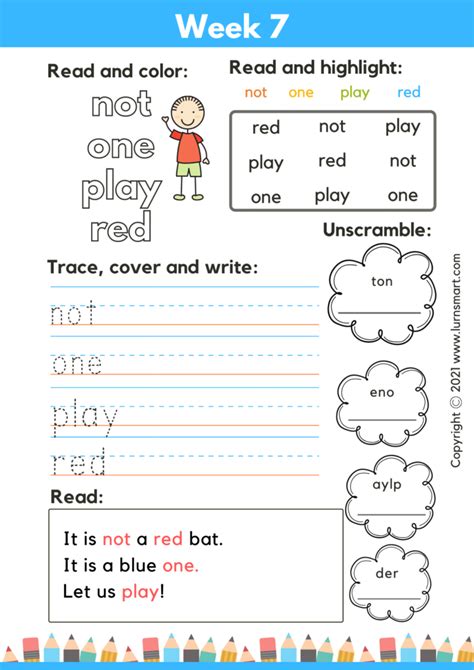 Dolch Sight Word Worksheets Printable For Kids Pdf Level 1 Lurnsmart