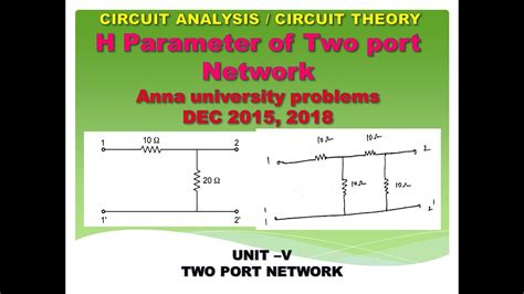 H Parameters Of Two Port Network Hybrid Parameters Two Port Network