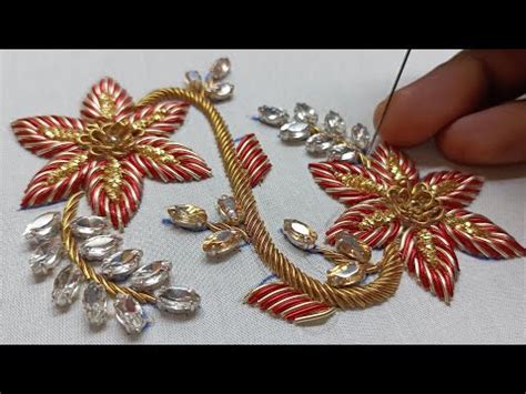 Aari Work Flower Design Butha Tutorial Aariembroidery