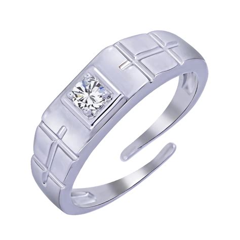 THE MARKETVILLA Pure 925 Silver Rings for Men - Adjustable Finger Ring