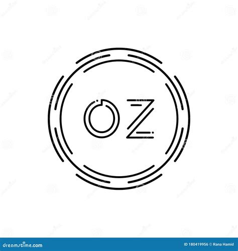 Initial Monogram Letter Oz Logo Design Vector Template Digital