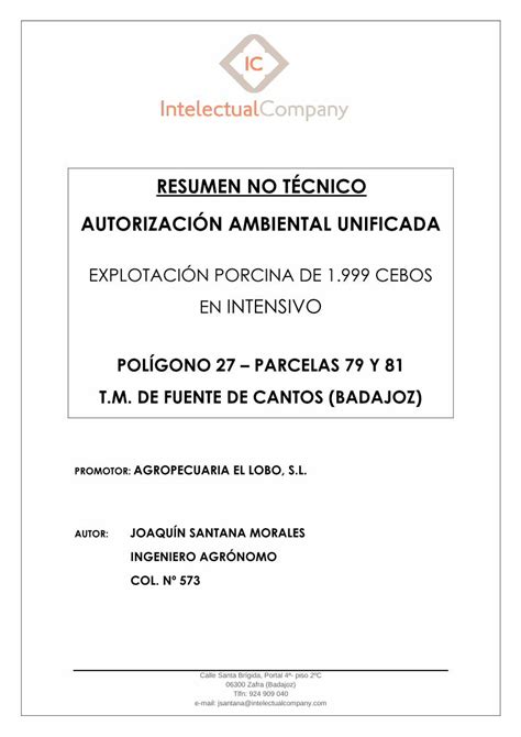 Pdf Resumen No T Cnico Autorizaci N Ambiental Unificada Dokumen Tips