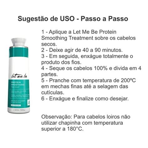 Escova Progressiva Protein Smoothing Passo Único De 500ml Let Me Be