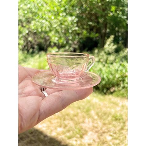 Vintage Moser Glass Miniature Jennifer Set Pink Glass Teacup Etsy