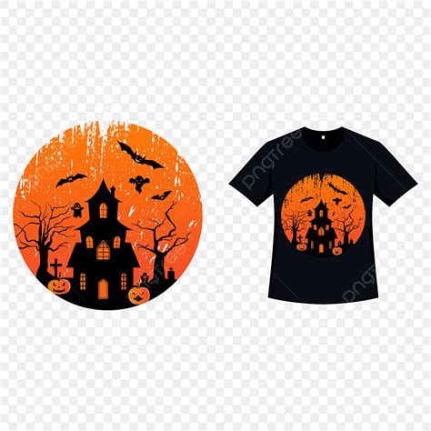 Scary Haunted House Clipart Hd Png Halloween Scary T Shirt Design With