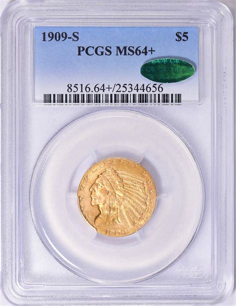 1909 S Indian Gold Half Eagle PCGS MS 64 CAC Green Item 1642705