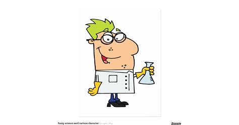 Funny Science Nerd Cartoon Character Postcard Zazzle