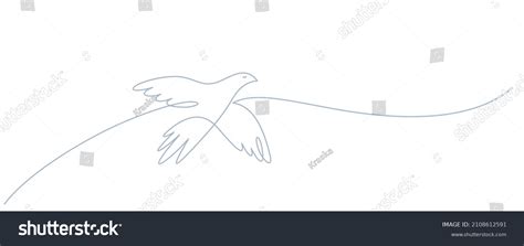 Flying Bird One Line Logo Drawing Stock Vector Royalty Free 2108612591