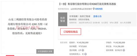 齐鲁银行、青岛银行大笔股权遭拍卖，背后均涉及同一家公司界面新闻