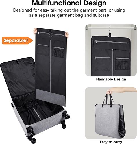 rolling garment bags with wheels for travel, wheeled garment luggage bag for men and women, 4 ...