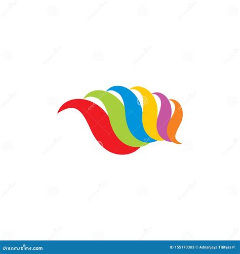 Colorful Curves Logo Decor Vector Stock Vector Illustration Of