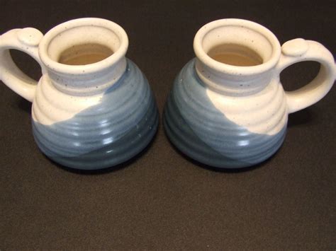 Large Coffee Mugs Coffee Mugs Hand Thrown Mugs Blue And Etsy Large