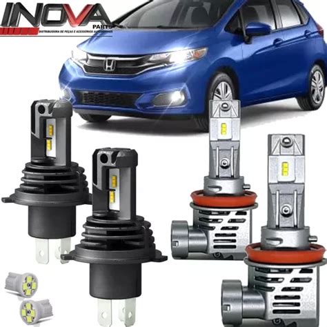 Lampada Ultra Led Honda Fit 2019 2020 Farol Alto Baixo Milha