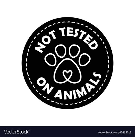 Not Tested On Animals Label Royalty Free Vector Image