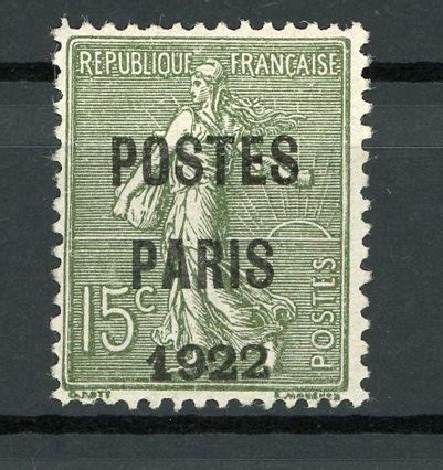 France 1922 Pre Cancelled Poste Paris 15cts Olive Green Catawiki