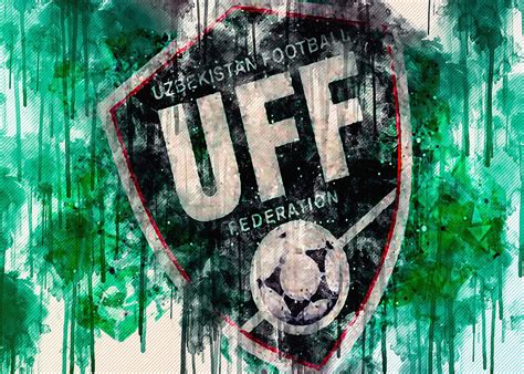 Uzbekistan National Football Team Geometric Art Logo Green Abstract ...