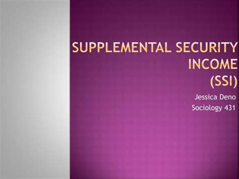 Ppt Supplemental Security Income Ssi Powerpoint Presentation Free