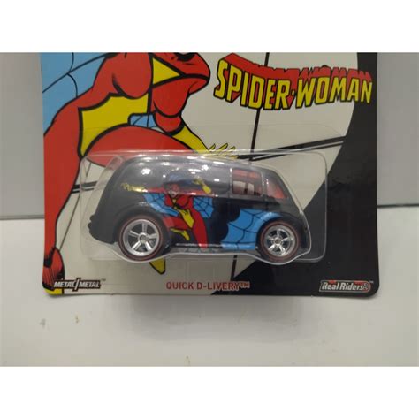 QUICK D LIVERY SPIDER WOMAN MARVEL HOT WHEELS PREMIUM BCN STOCK CARS