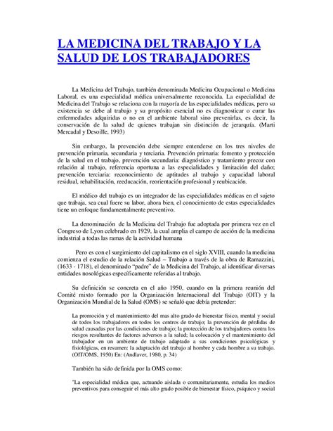 Calam O La Medicina Del Trabajo Y La Salud De Los Trabajadores