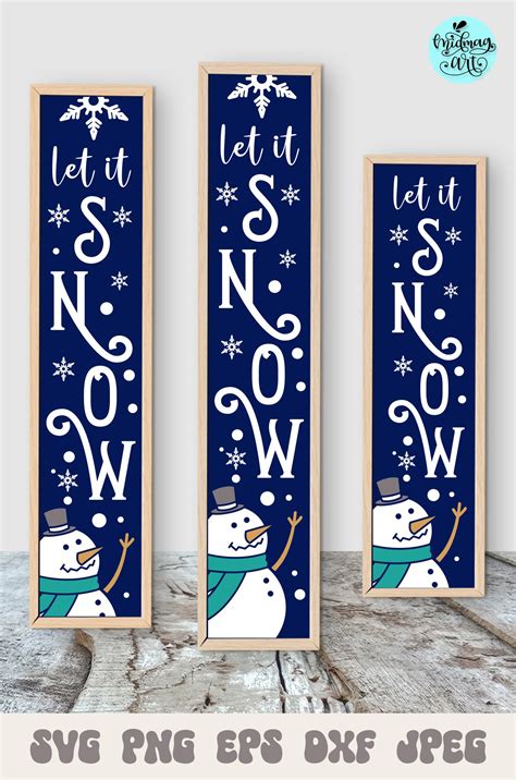 Let It Snow Porch Sign Svg Winter Porch Sign Svg