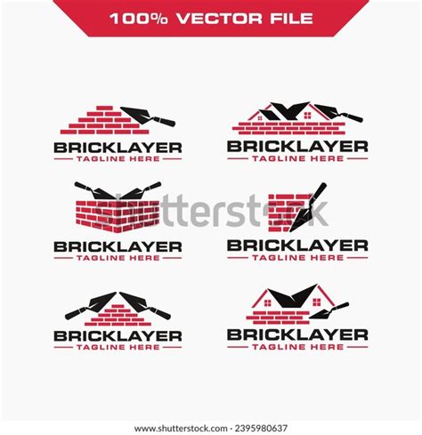 Bricklayer Logo Design Vector Pack Illustration Stock Vector Royalty