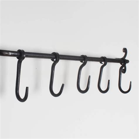 Forged Iron Hanging Hooks Kitchen Hanger Black Handmade Etsy