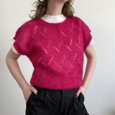 Vintage Mohair Sweater Vest 80s90s Pink Mohair Depop