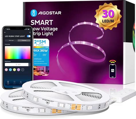 Aigostar Striscia Led Smart Metri Luci Led Rgb Con Telecomando