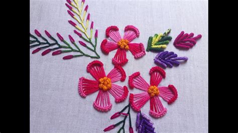 Buttonhole Stitch For Flower Design Hand Embroidery Designs Youtube