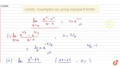 Limits Examples On Using Standard Limits Youtube