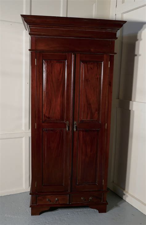 A Solid Mahogany Shelved Armoire Hanging Wardrobe Antiques Atlas