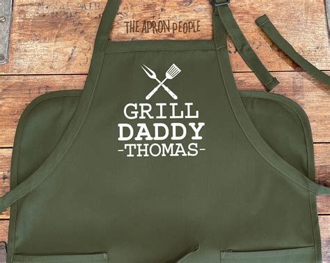 Grill Daddy Apron And Kitchen Towel For Men Custom Mens Etsy Aprons