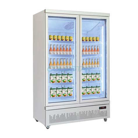 Commercial Energy Drink Direct Cooling 2 Door Glass Chiller China 2 Door Glass Chiller And