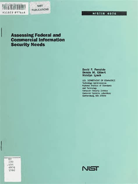 Fillable Online Nvlpubs Nist Assessing Federal And Commercial