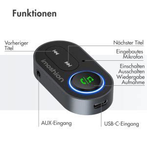 iMoshion Bluetooth Adapter Auto Bluetooth 5 1 Empfänger 3 5 mm Jack