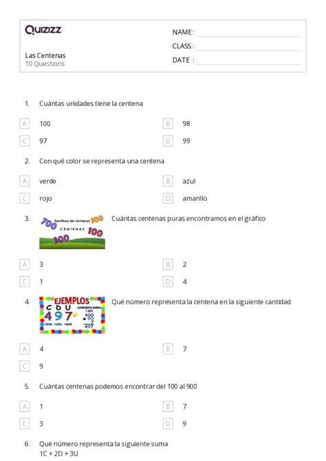 50 Gráficos de centenas hojas de trabajo para Grado 1 en Quizizz