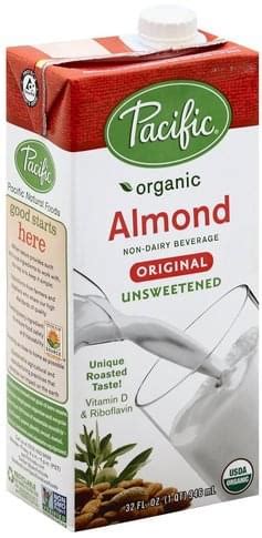 Pacific Almond Original Unsweetened Non Dairy Beverage 32 Oz