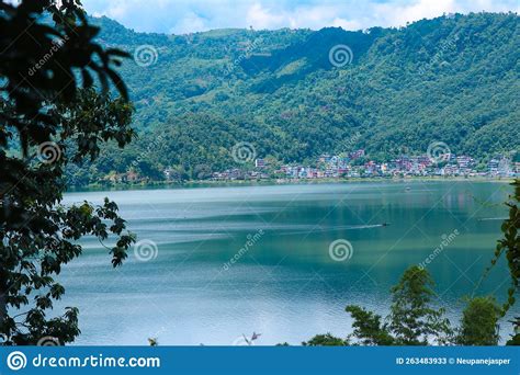 Phewa Fewa Lake And Pokhara City Nepal Stock Image Image Of Natural