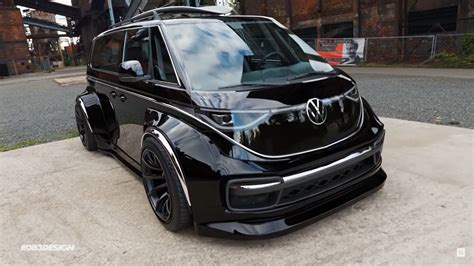 Volkswagen ID Buzz Kombi Is Like A Surfer Van On Slammed Widebody